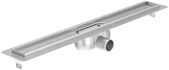 Душевой канал АСO Showerdrain C из нержавеющей стали - гориз. перпендикулярный вып. DN50, встроенный сифон из пластика, горизонтальный фланец, 1085*70*92 мм